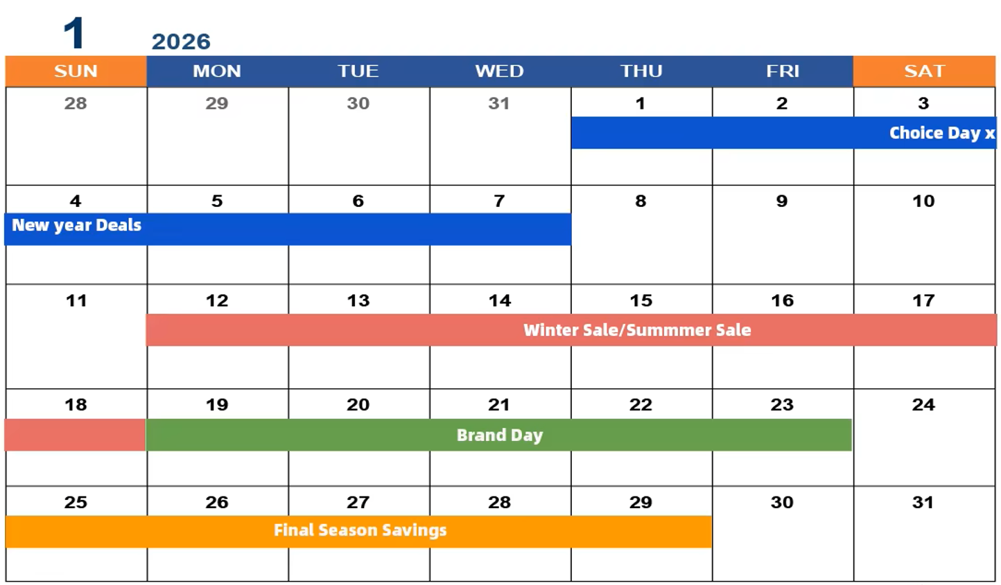 アリエクスプレス 2026年1月のセール予定